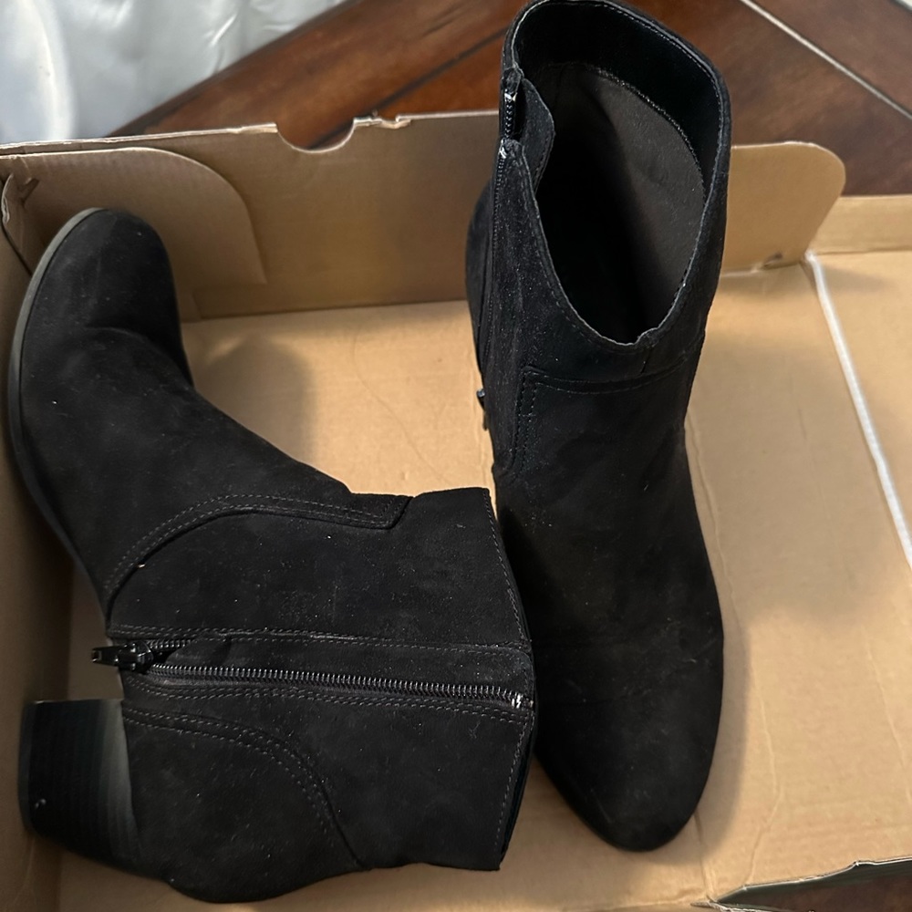 a.n.a. Black ankle booties. Very comfortable!